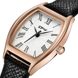 Bayanlar damen uhr reloj de mujer için basit dikdörtgen kılıf deri quartz saat