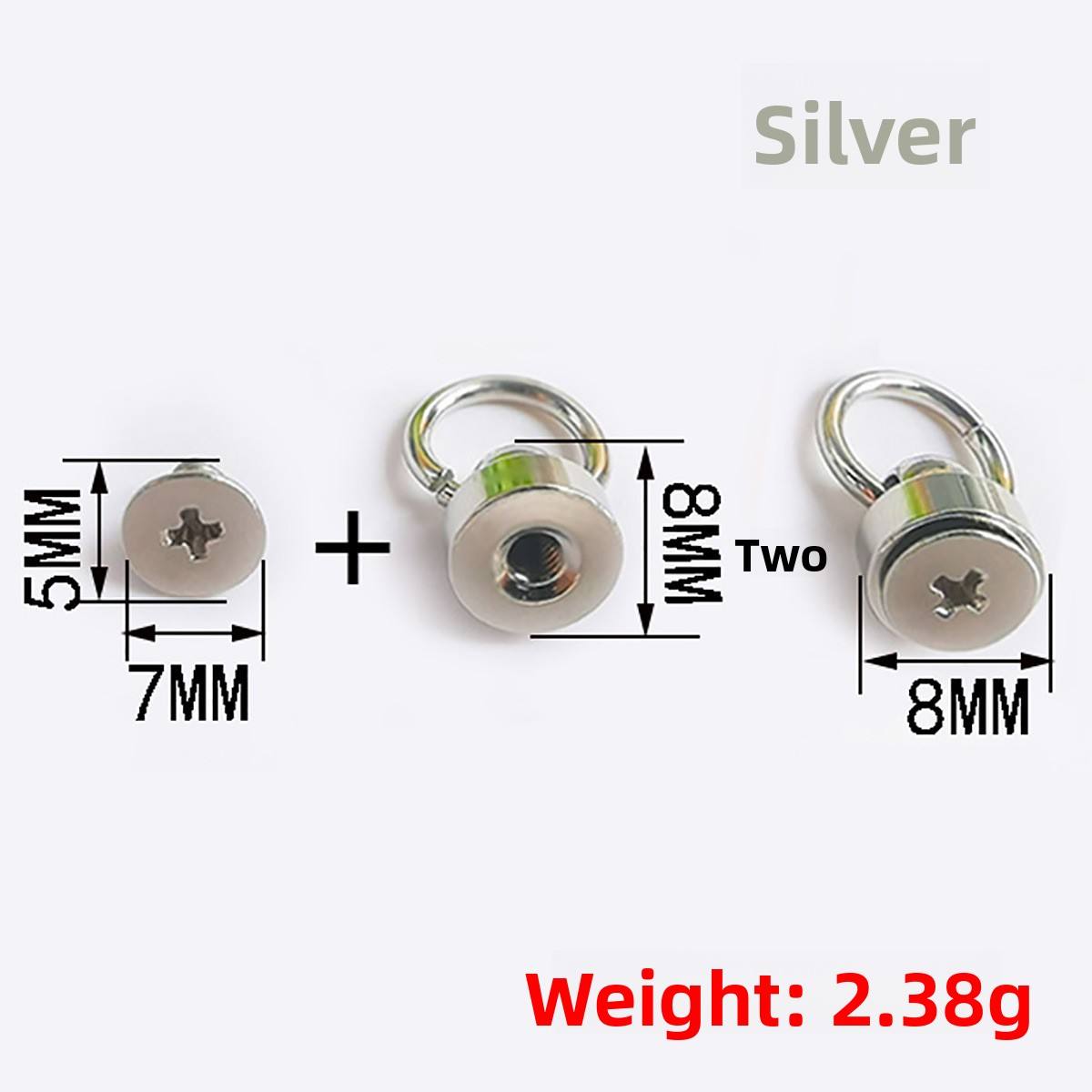 Vis à petite boucle argentée de 5,5 mm