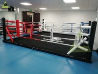 Ring de boxe pliable portable personnalisé pour entraînement de compétition, en acier et cuir PVC, forme carrée, équipement de boxe en gros