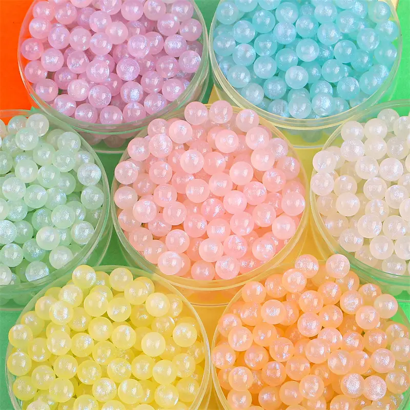 Wholesale 6mm 8mm Fantasy Color Plastic Beads DIY Loose Beads Material Acrylic Poreless Mermaid Beads For Jewelry Making