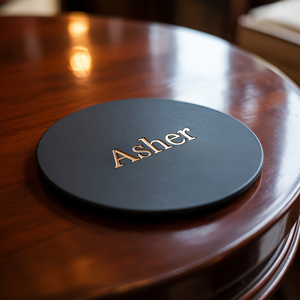 Hot Sale Pu Leather Promotional Round Shape Tabletop Protection <strong>Drinks</strong> Whiskey Embossed Logo Coffee Cup <strong>Coasters</strong> - Product Image 1
