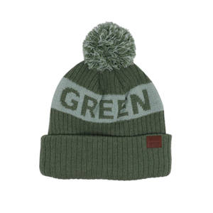 Gorro de esquí premium personalizado de algodón cálido con pompón, forro polar y logotipo de parche de cuero para deportes de invierno al aire libre - Product Image 3