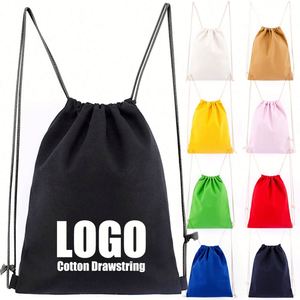 Sac à dos promotionnel en coton écologique personnalisé avec logo, idéal pour le sport et les cadeaux, vente en gros - Product Image 1