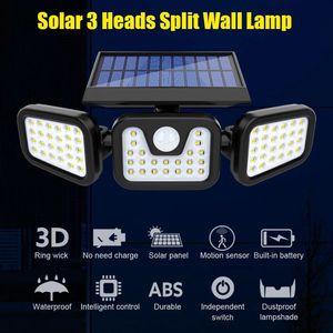 Outdoor Wall <b>Light</b> Three Head <b>LED</b> Solar <b>Sensor</b> Waterproof IP65 All Weather Resistant Street <b>Light</b> for Courtyard Roadside - Product Image 3