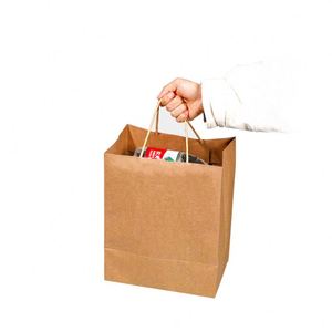Sac en papier kraft avec poignée, personnalisable, durable, recyclable, pour cadeaux de mariage, petits emballages, faveurs de fête, impression de logo, à prix abordable - Product Image 3
