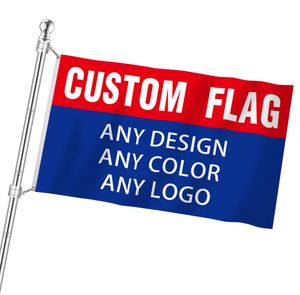 Drapeaux et bannières personnalisés en polyester 100% - Vente en gros - N'importe quel logo, n'importe quel design, n'importe quelle taille - Bleu, rouge - Product Image 5