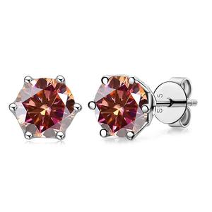 Boucles d'oreilles clous en moissanite 1 carat VVS1 en argent sterling 925 avec certificat GRA, testées au diamant, classiques à 4 griffes, bijoux hip-hop - Product Image 3