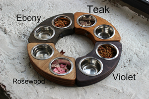 Grosir dudukan mangkuk anjing pengumpan kayu dengan piring baja tahan karat dudukan tempat makan hewan peliharaan dalam ruangan - Product Image 5