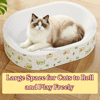 Grattoir pour chat en papier kraft blanc ovale et rond, grand et durable, jouet pour chat d'intérieur pour le repointage des griffes