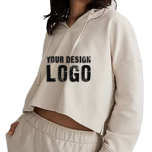 Sweat-shirt à capuche pour femmes, décontracté, ample, respirant, sexy, à logo personnalisé, pour le sport et la gym - Product Image 5