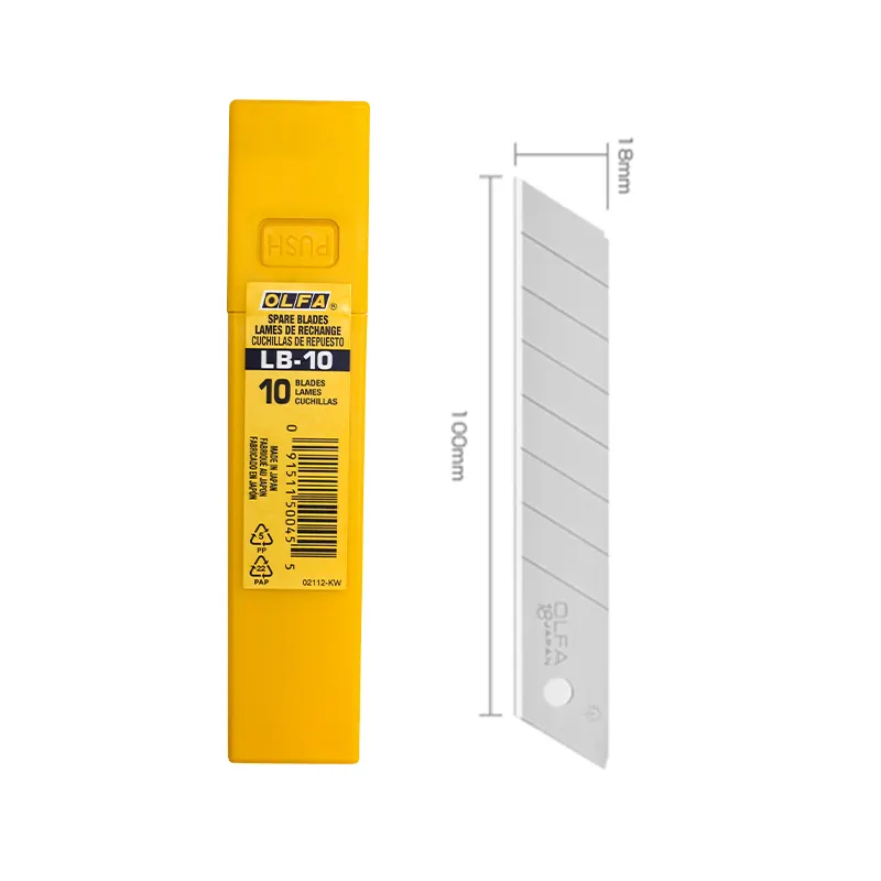 Meistverkauftes OLFA LB-10 japanisches großes 18mm-Anwendungsmesser multifunktionales Edelstahl-Schneidegerät gleichbreite Schachtel