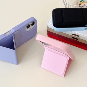 Étui de téléphone portable en cuir TPU pliable à rabat, couleurs unies simples, pour iPhone 11 12 Pro Max 14 15 16 17, protection souple - Product Image 3