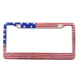 Rainbow Fashion Usa Colorful Bling Crystal Rhinestone Car Number Plate <b>Frame</b> - Product Image 2