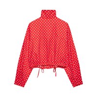 Ensemble décontracté 2 pièces pour femme, nouvelle collection 2026 : veste à manches longues zippée à pois + mini-short rétro à pois pour femme
