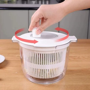 <b>Salad</b> Spinner Vegetable Washer 2L Manual Spin Dryer Kitchen <b>Tool</b> for Fresh Produce Cleaning and Draining - Product Image 2