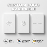 Cartes de visite de luxe en relief sur papier coton, gaufrage à sec, impression profonde, logo personnalisé, option dorure à chaud, fabrication OEM, vente en gros