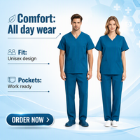 Tunique de spa uniforme pour esthéticienne, manches courtes, en poly, vêtements de travail pour spa et salon, séchage rapide, pour massothérapeute, hôtel, col en V, ensemble unisexe