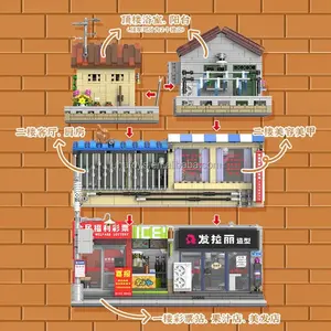 XINGBAO 01038, Modelo de <span class=keywords><strong>Barber</strong></span>ía de Pueblo Urbano, Serie Modular de Vista de Calle, Juguetes de Construcción DIY, Bloques de Construcción, Regalos Navideños para Niños, 3165 Piezas - Product Image 3