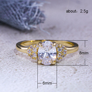 Anello da Donna in Rame Placcato Oro con Zirconia Cubica, Gioiello alla Moda - Product Image 5