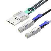 Câble de stockage externe haute vitesse IPass X8 68 broches vers 2x Mini SAS HD SFF-8644 PCIe Gen3 0,5 m
