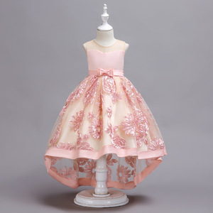 Robes longues pour enfants, motif floral, dernière collection, pour mariage, fête, style occidental avec traîne - Product Image 3