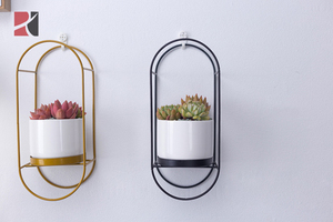 Nouveauté : Jardinière murale pour plantes succulentes en céramique avec support en métal - Product Image 6