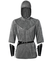 Nouveau médiéval templier fausse cotte de mailles chemise chevalier Cosplay Costumes Halloween fête jeu de rôle uniforme ensemble pour homme