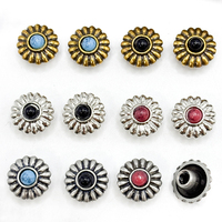 Conchos en métal gravés à visser, boutons rétro, rivets à visser en cuir, imitation turquoise, forme ronde, pour artisanat du cuir DIY