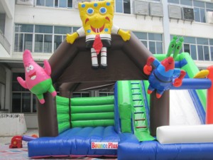 Tobogán Acuático Inflable de Bob Esponja para Niños, para Escalar y Deslizarse, Uso Comercial en Exteriores, Material de PVC, Capacidad de 800 kg, 20 Personas - Product Image 5