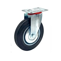 200mm/8 "Roulette de nivellement en caoutchouc solide à ressort Roues pivotantes Industri pour chariot de plage