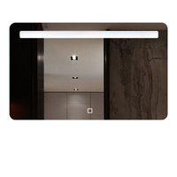 Cermin Kamar Mandi Pintar dengan Sakelar Sentuh Bluetooth yang Dapat Disesuaikan, Jam Digital, Bingkai Aluminium Alloy, Lampu 3000K-6000K, Desain Modern
