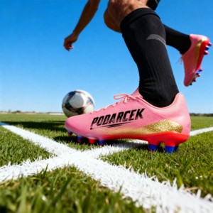 Chaussures de football en cuir à cheville basse pour hommes, fabriquées sur mesure par l'usine, OEM, professionnelles, pour l'extérieur - Product Image 4