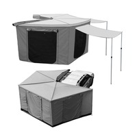 Auvent latéral de voiture Premium 180 degrés 258x15x15cm avec éclairage LED pour SUV 4x4, tente de toit tout-terrain quatre saisons imperméable