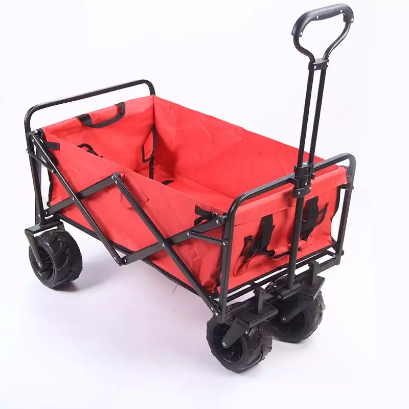 Chariot de Jardin Pliable Charrette à Main à Roulettes Bleu+Noir Capacit