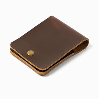 Portefeuille en cuir véritable Crazy Horse pour hommes, porte-cartes, fait à la main, Slim et minimaliste pour femmes, étui à pochettes Rfid, vente en gros