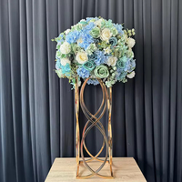 Support de fleurs en métal doré, piédestal, centre de table, support métallique pour centre de table de mariage