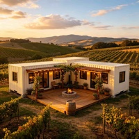 Maison Conteneur Préfabriquée Moderne Personnalisée, Villa Modulaire Double Unité, Construction à Panneaux Sandwich pour Hôtel de Vacances en Milieu de Vignoble