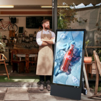 Pantallas de señalización Digital con batería portátil impermeable de 43/55 pulgadas, reproductor de publicidad LCD, pantalla de Visualización de publicidad, quiosco al aire libre