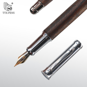 TTX-bolígrafos estilográficos de madera de <span class=keywords><strong>roble</strong></span>, Estilo Vintage, Clip dorado, para negocios, escuela, escritura, Chino - Product Image 3