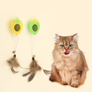 Nuova palla di erba gatta alla fragola che gira palla al gatto che lecca giocattoli divertenti per gatti - Product Image 2