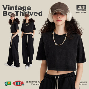 <span class=keywords><strong>2023</strong></span> Offre Spéciale pas cher Sexy surdimensionné à manches courtes T-shirts pour jeunes filles couleur unie 100% coton blanc Vintage haut court chemises - Product Image 5