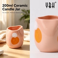 YBH Nordic Home Decor, pots à bougies en céramique de 200 ml, personnalisés, luxueux, écologiques, mats, faits à la main, avec logo personnalisé, décorations pour la maison