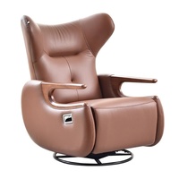 Fauteuil inclinable multifonctionnel électrique de style italien haut de gamme en cuir écologique et métal pour balcon, idéal pour la maison et le salon