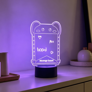 Wholesale Luminous Acrylic Base Children's Night Light Rewritable Transparent Message Board <b>Plug</b>-in Battery Power for Bedroom - Product Image 3