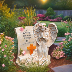 ソーラーエンジェルクロスガーデン彫像ライトメモリアルグレイブデコレーションギフト - Product Image 5
