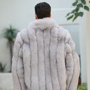 Manteau de fourrure de renard véritable style classique de base pour hommes manteau de fourrure de renard véritable chaud pour l'hiver personnalisé manteau pour hommes - Product Image 5