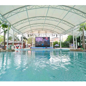 Abri de pluie de pare-soleil de structure de membrane en acier moderne pour le repos de support de rivage de <span class=keywords><strong>toit</strong></span> d'entrepôt de lac de pêche de parc aquatique de piscine - Product Image 2