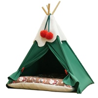 Tente pour animaux de compagnie moderne pliable et imperméable, maison pour chien et chat toutes saisons, enclos chaud pour l'hiver, chambre de maternité, salon, toit en tissu, structure en bois