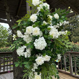 Bola de flores de bosque encantado salvaje de estilo natural, corredor de flores verdes, centro de mesa de boda verde y blanco artificial para Decoración - Product Image 1