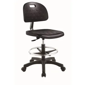 Домашнее офисное кресло без рычагов с колесами и подставкой для ног, современное полиуретановое кресло для офиса, комната для чтения (черный)